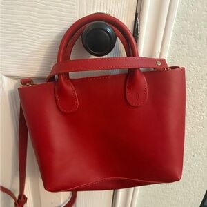 Portland leather large raindrop in Ruby
